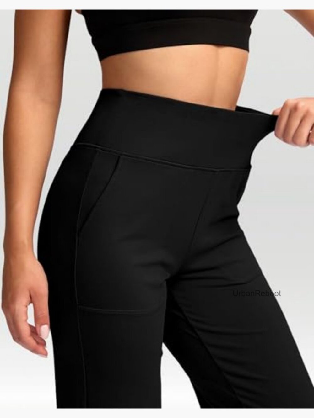 Wide Leg Yoga Pants with Pockets High Waist Stretch Loose - Picture 5 of 7